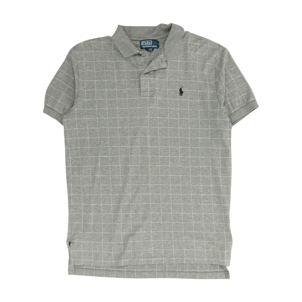 Gray Check Short Sleeve Polo