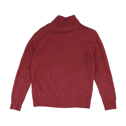 Red Solid 1/4 Zip Sweater