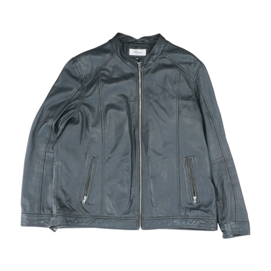 Black Solid Leather Jacket