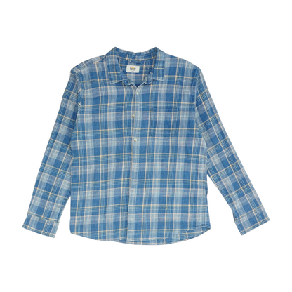 Blue Plaid Long Sleeve Button Down