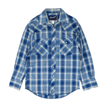 Blue Plaid Long Sleeve Button Down