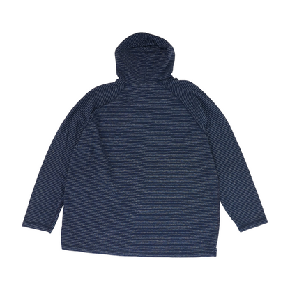Navy Big & Tall Striped Hoodie Pullover