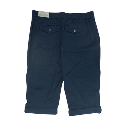 Navy Solid Capris