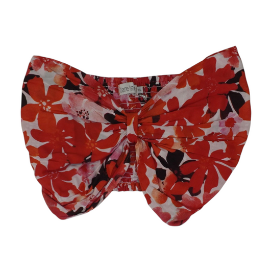 Red Floral Cropped Blouse