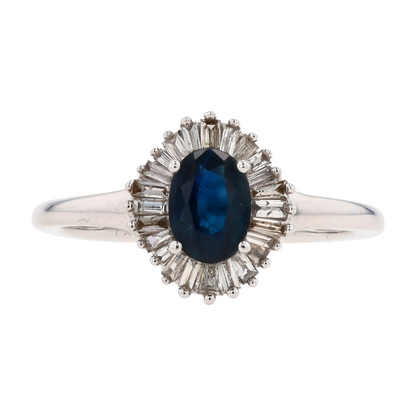 1 ctw 10K White Gold Sapphire Fashion Ring