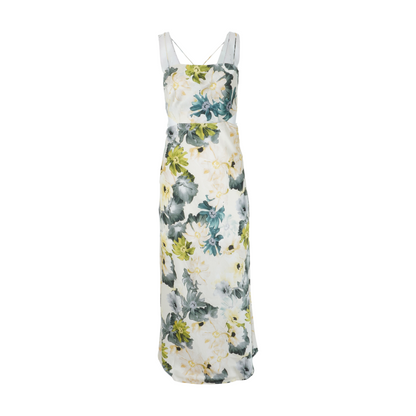 Beige Floral Maxi Dress