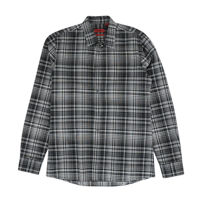 Black Plaid Long Sleeve Button Down