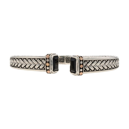 Sterling Silver With 18K Gold Accents Spinel Cuff Bracelet