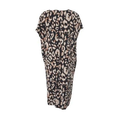 Black Animal Print Midi Dress