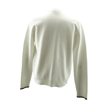 White Solid Cardigan Sweater