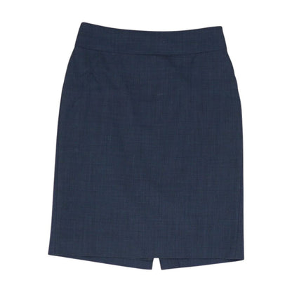Navy Solid Midi Skirt