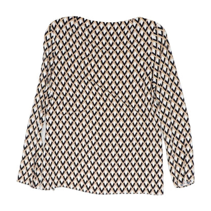 Beige Geometric Long Sleeve Blouse