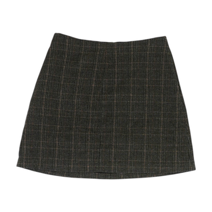 Gray Plaid Mini Skirt