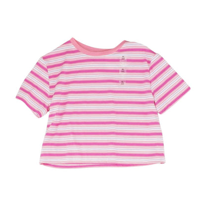 Pink Striped Crewneck T-Shirt
