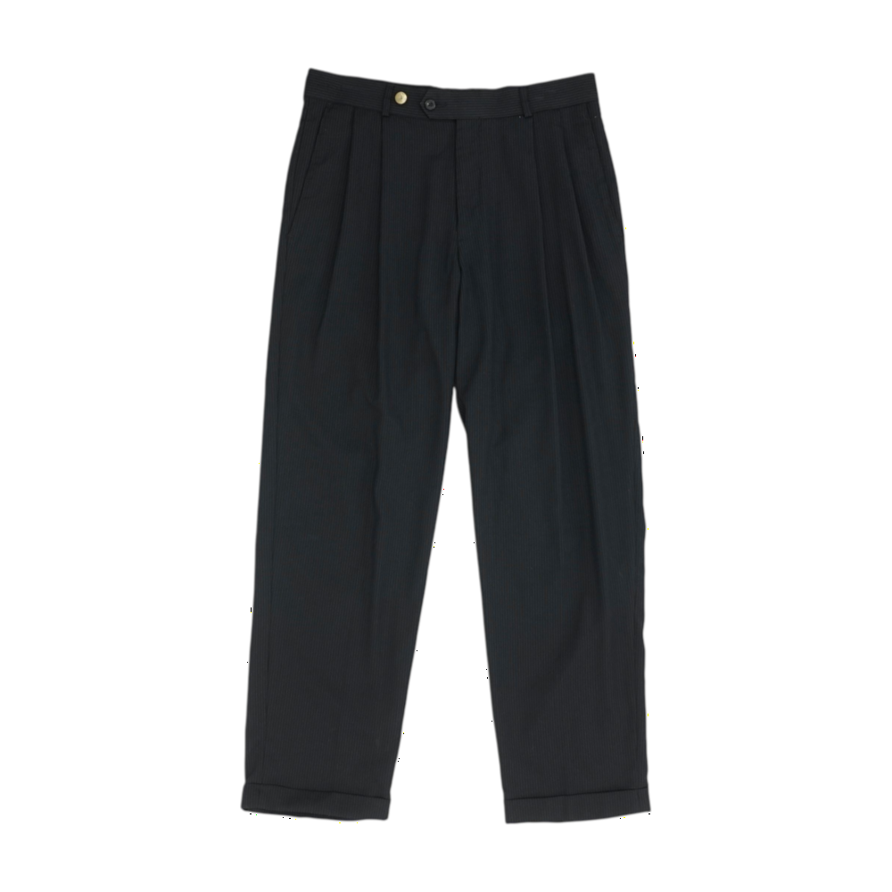 Black Striped Regular Pants