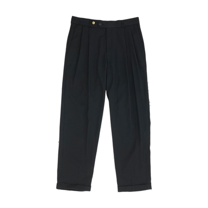 Black Striped Regular Pants
