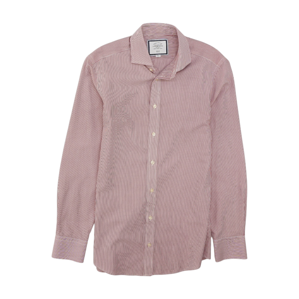 Red Striped Long Sleeve Button Down