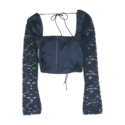 Navy Cropped Blouse