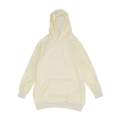 Yellow Solid Hoodie Pullover