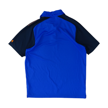 Blue Color Block Short Sleeve Polo