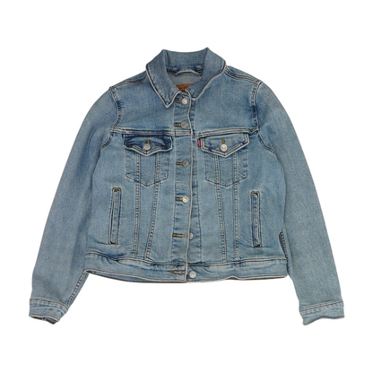 Blue Solid Denim Jacket