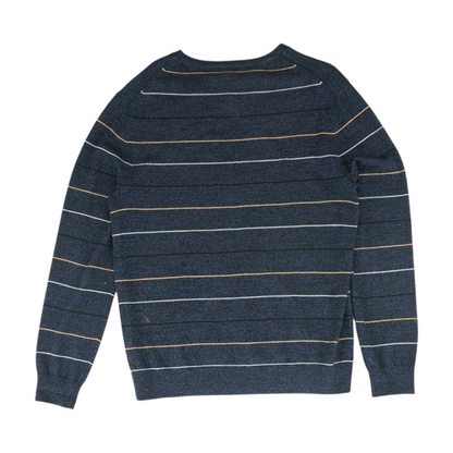 Navy Striped Pullover Sweater