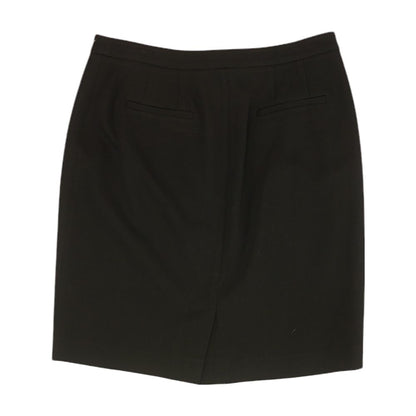 Black Solid Midi Skirt