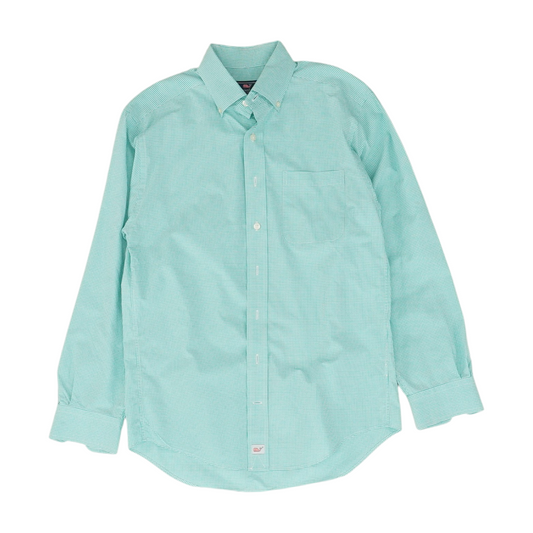 Green Check Long Sleeve Button Down