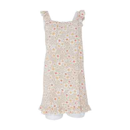 Beige Floral Mini Dress
