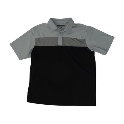 Gray Color Block Short Sleeve Polo