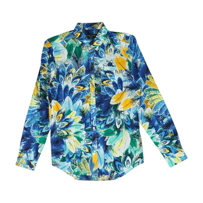 Multi Print Long Sleeve Button Down