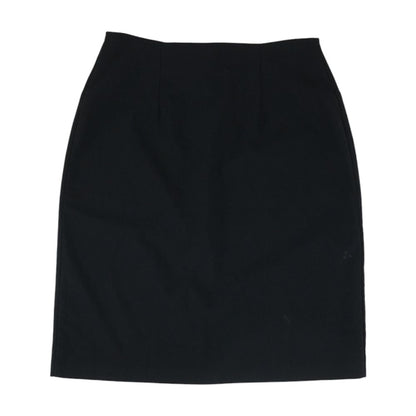 Black Solid Midi Skirt