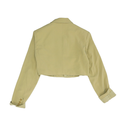 Beige Solid Blazer