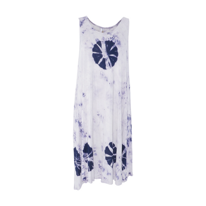 Gray Tie-Dye Midi Dress