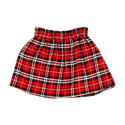 Red Plaid Midi Skirt