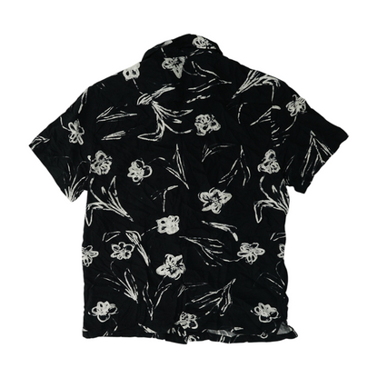 Black Floral Short Sleeve Button Down