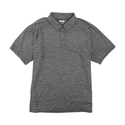 Gray Solid Short Sleeve Polo