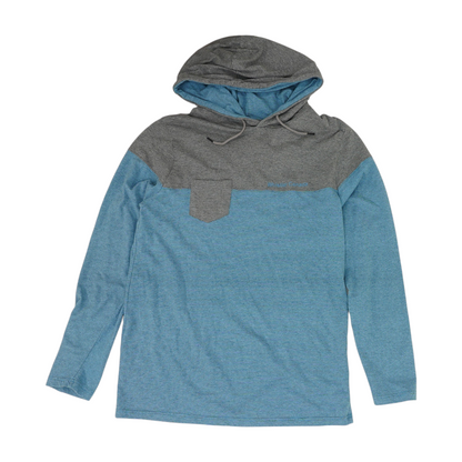 Blue Color Block Hoodie Pullover