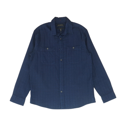 Navy Check Long Sleeve Button Down