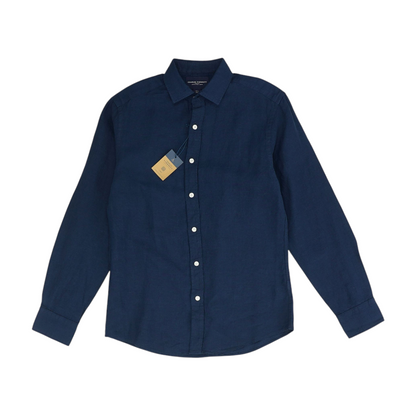 Navy Solid Long Sleeve Button Down