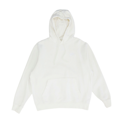 White Solid Hoodie Pullover