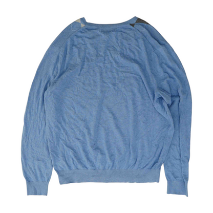 Blue Argyle Pullover Sweater