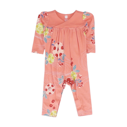 Pink Floral Long Sleeve One-Piece