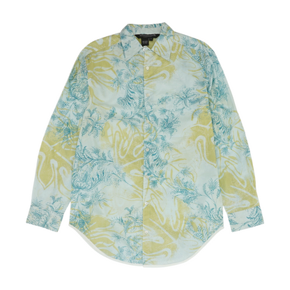 Blue Abstract Long Sleeve Button Down
