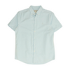 Blue Solid Short Sleeve Button Down