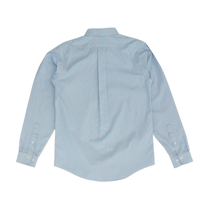 Blue Houndstooth Long Sleeve Button Down