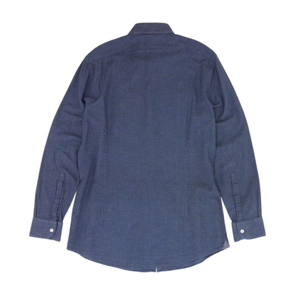 Blue Abstract Long Sleeve Button Down