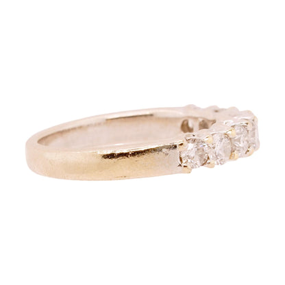 14K White Gold Round Seven Diamond Band