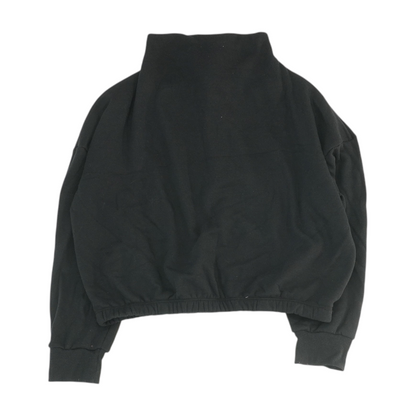 Black Solid Sweatshirt Pullover