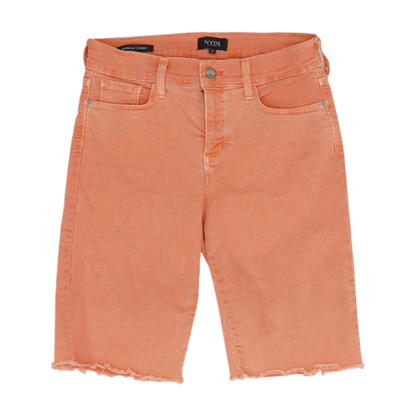 Coral Solid Denim Shorts